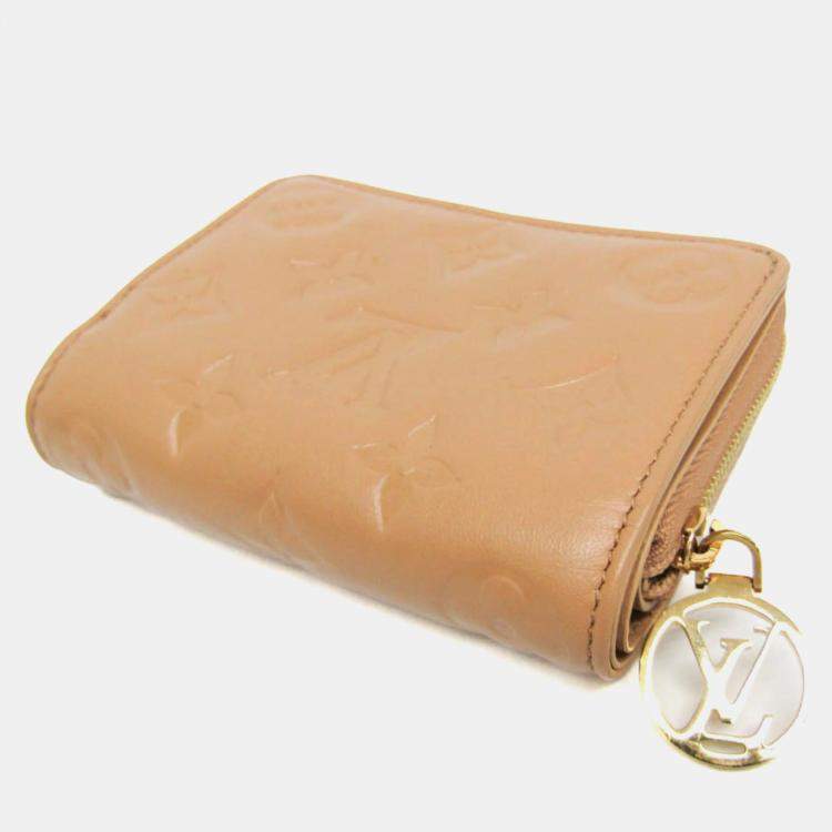 مملوكة مسبقًا Louis Vuitton Camel Lamb Leather Monogram Lou Wallet
