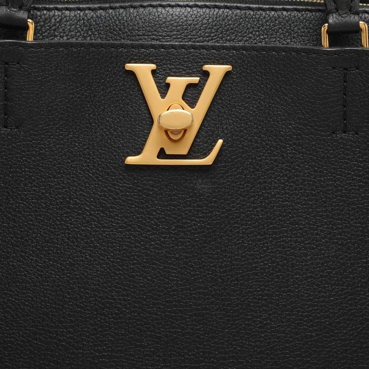 Pre Owned Louis Vuitton Black Leather Lockmeto Bag