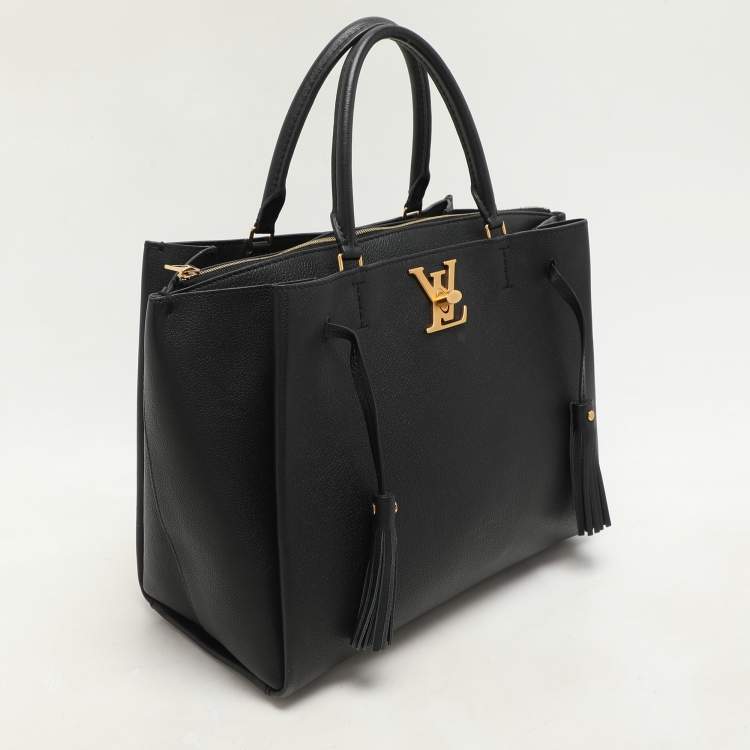 Pre Owned Louis Vuitton Black Leather Lockmeto Bag