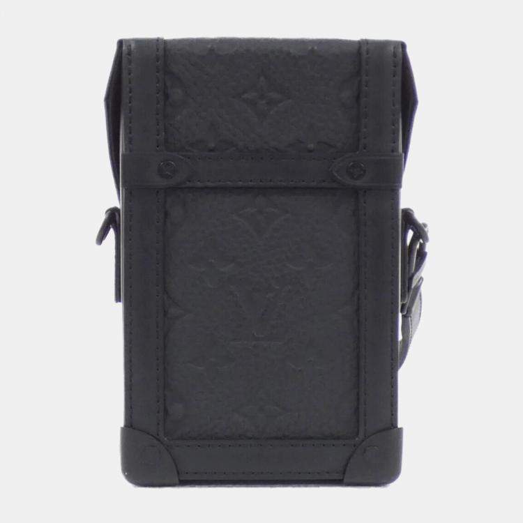 Pre Owned Louis Vuitton Black Monogram Taurillon Leather Vertical Trunk Wearable Wallet