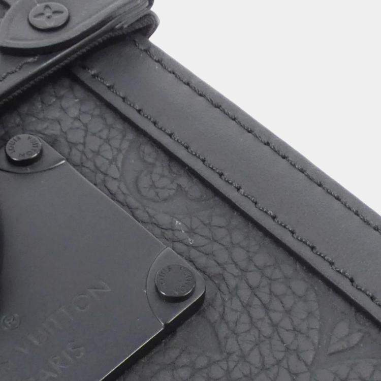 Pre Owned Louis Vuitton Black Monogram Taurillon Leather Vertical Trunk Wearable Wallet