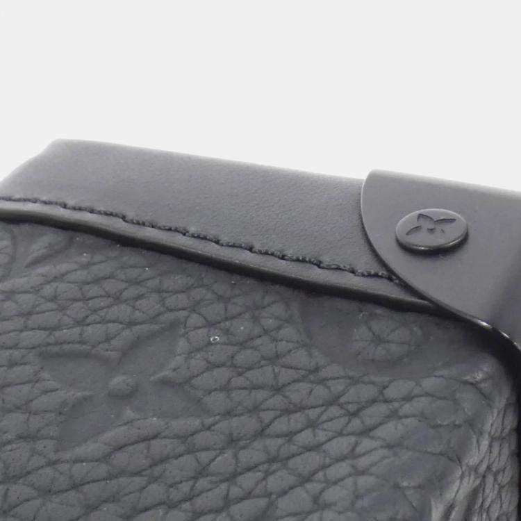 Pre Owned Louis Vuitton Black Monogram Taurillon Leather Vertical Trunk Wearable Wallet