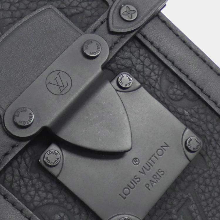 Pre Owned Louis Vuitton Black Monogram Taurillon Leather Vertical Trunk Wearable Wallet