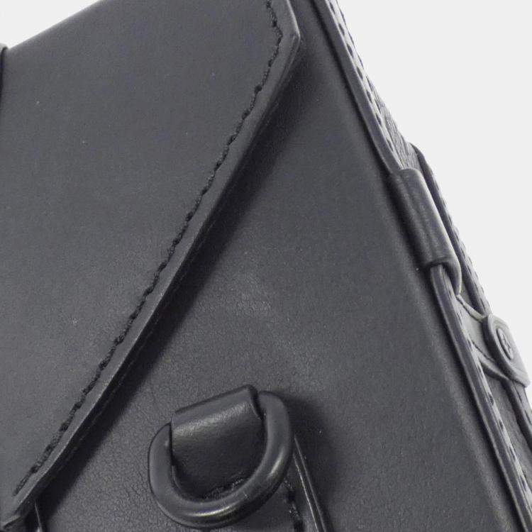 Pre Owned Louis Vuitton Black Monogram Taurillon Leather Vertical Trunk Wearable Wallet