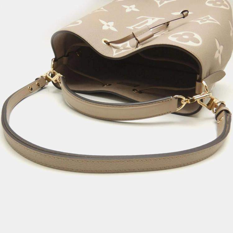 Pre Owned Louis Vuitton Tourterelle Creme Bicolor Leather Neonoe MM Shoulder Bag