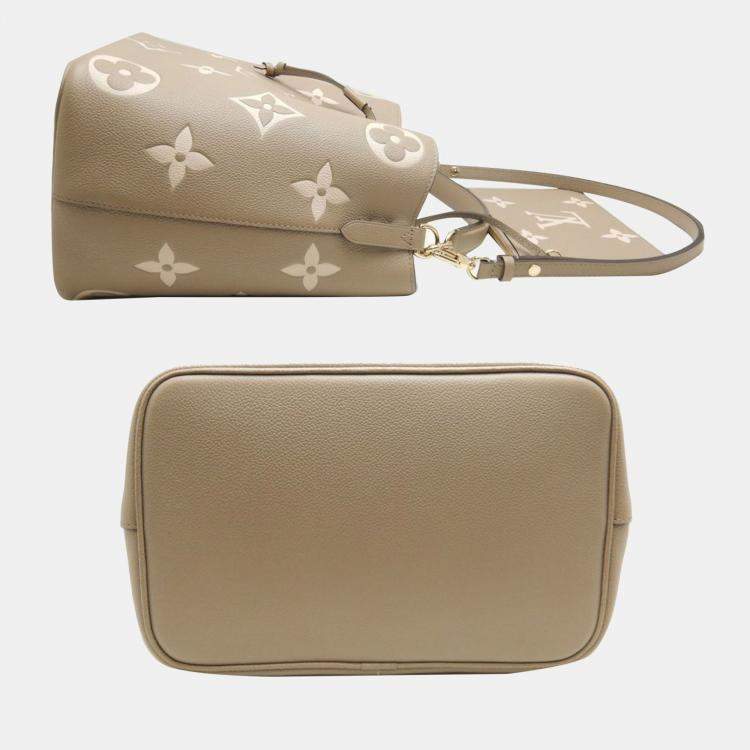 Pre Owned Louis Vuitton Tourterelle Creme Bicolor Leather Neonoe MM Shoulder Bag