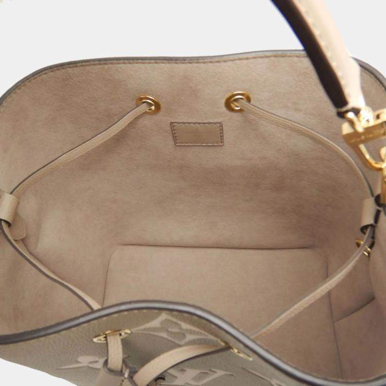 Pre Owned Louis Vuitton Tourterelle Creme Bicolor Leather Neonoe MM Shoulder Bag