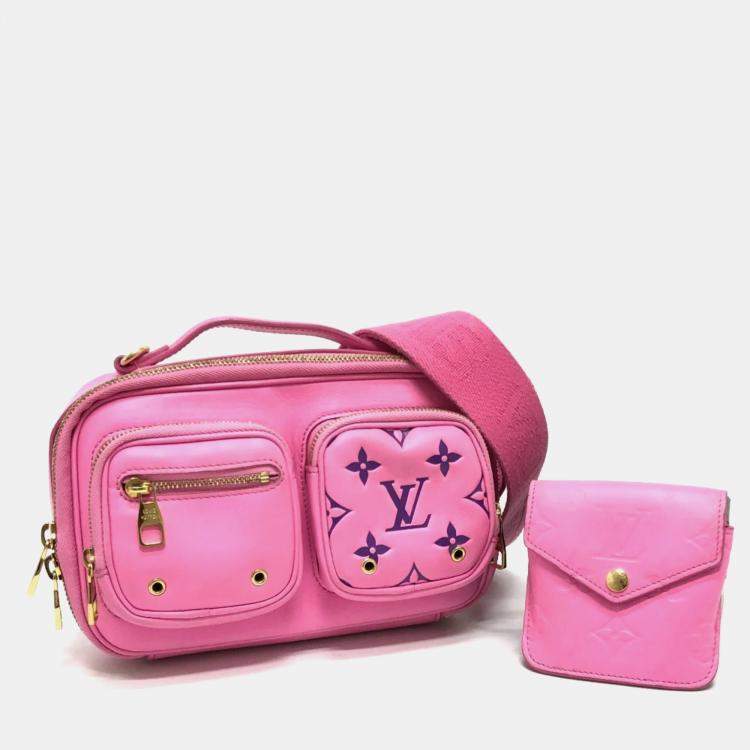 Pre Owned Louis Vuitton Rose Pink Leather Utility Crossbody Bag