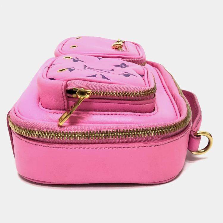Pre Owned Louis Vuitton Rose Pink Leather Utility Crossbody Bag