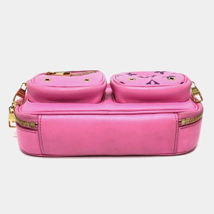 Pre Owned Louis Vuitton Rose Pink Leather Utility Crossbody Bag