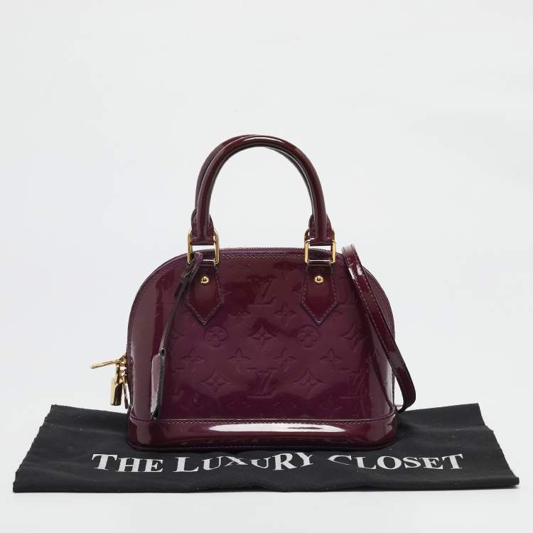 Pre Owned Louis Vuitton Amethyste Monogram Vernis Alma BB Bag