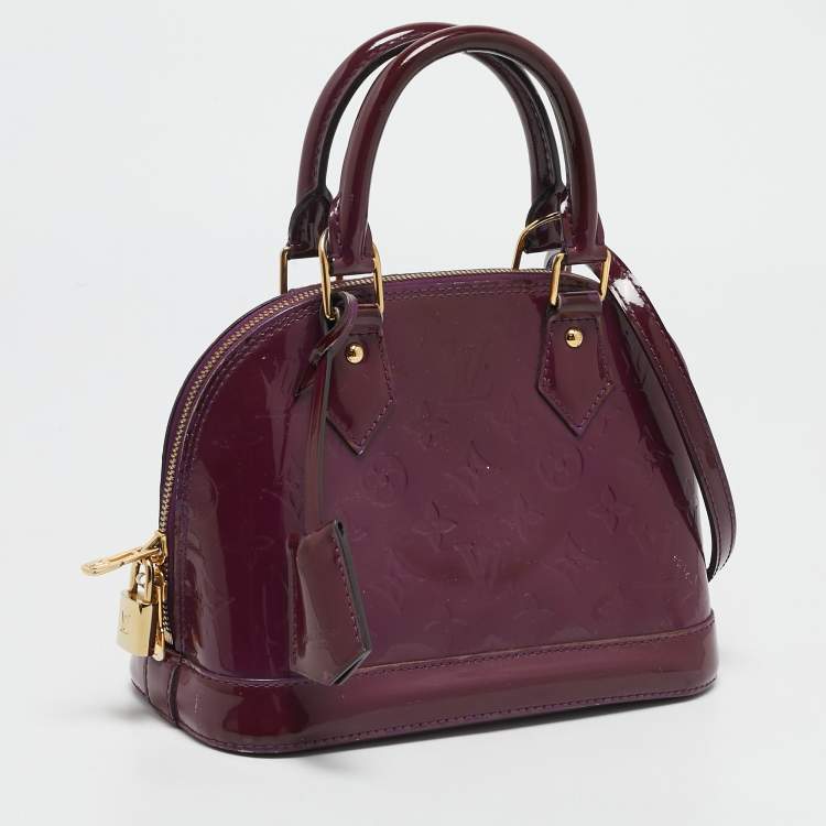 Pre Owned Louis Vuitton Amethyste Monogram Vernis Alma BB Bag