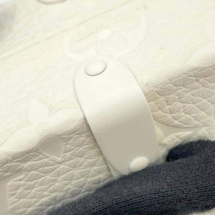 Pre Owned Louis Vuitton White Monogram Taurillon Leather Wallet Trunk Bag