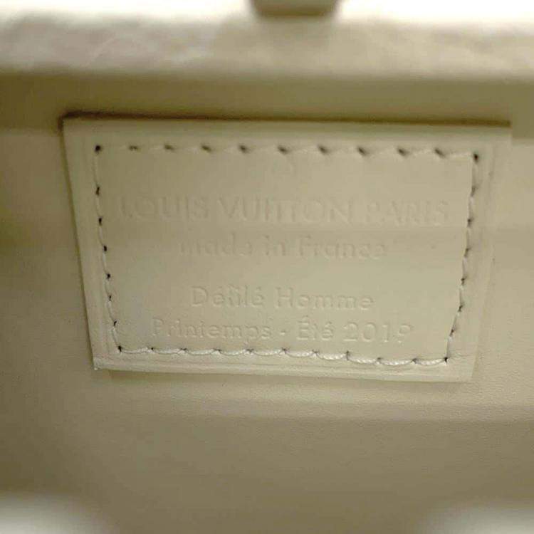 Pre Owned Louis Vuitton White Monogram Taurillon Leather Wallet Trunk Bag