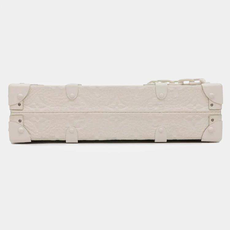 Pre Owned Louis Vuitton White Monogram Taurillon Leather Wallet Trunk Bag