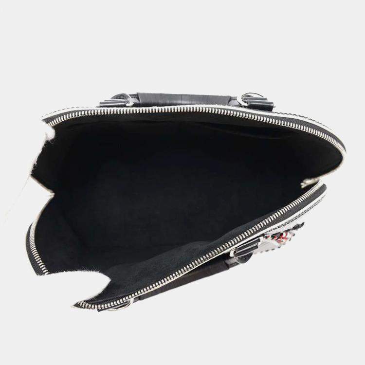 Pre Owned Louis Vuitton Noir Patent Leather PM Kansai Yamamoto Collaboration Alma Samurai Satchel Bag