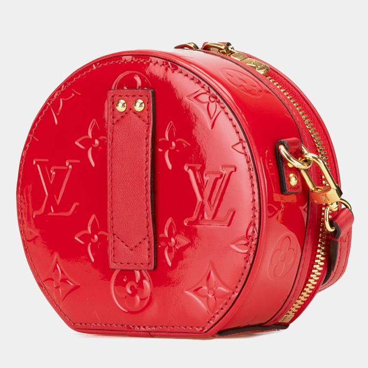 Pre Owned Louis Vuitton Red Monogram Vernis Mini Boite Chapeau Souple