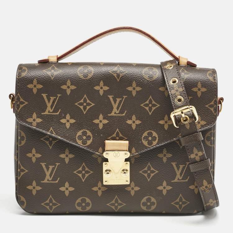 Pre Owned Louis Vuitton Monogram Canvas Pochette Metis Bag