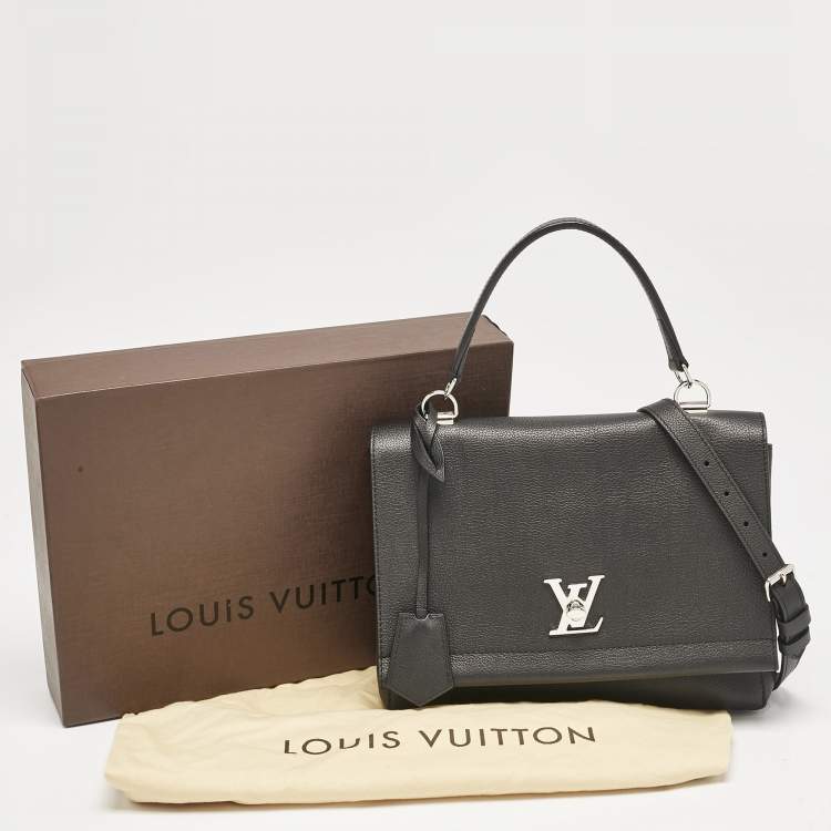 Pre Owned Louis Vuitton Black Leather Lockme II Bag