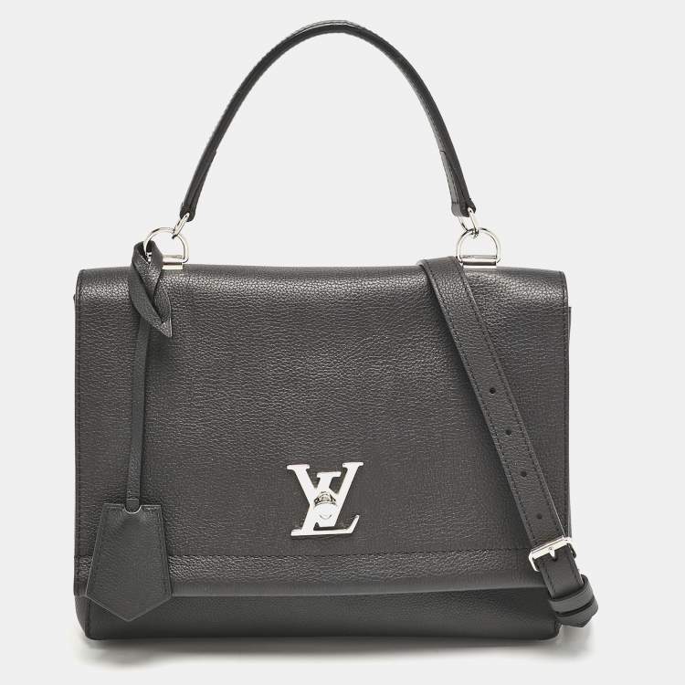 Pre Owned Louis Vuitton Black Leather Lockme II Bag