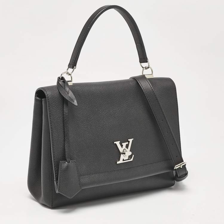 Pre Owned Louis Vuitton Black Leather Lockme II Bag
