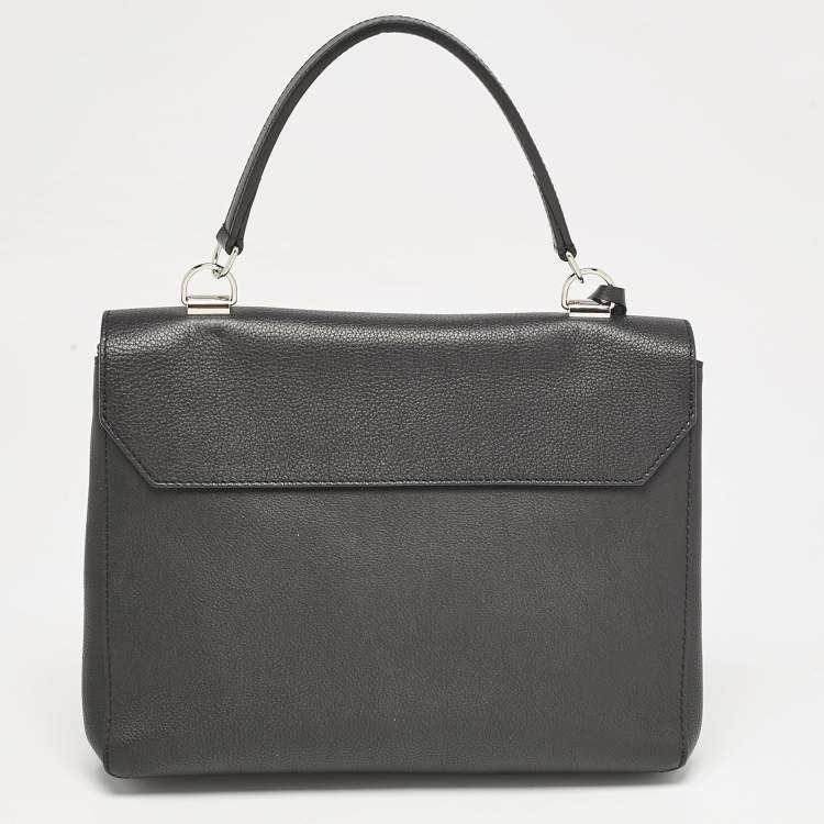 Pre Owned Louis Vuitton Black Leather Lockme II Bag