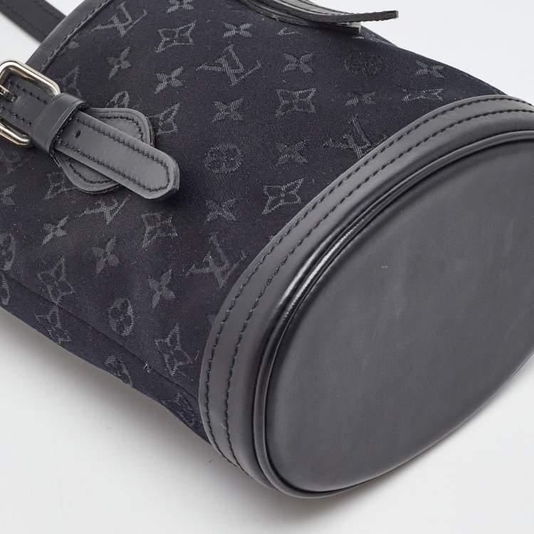 Pre Owned Louis Vuitton Black Monogram Satin Mini Bucket Bag