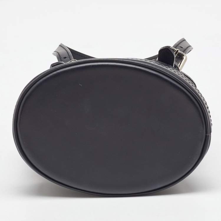 Pre Owned Louis Vuitton Black Monogram Satin Mini Bucket Bag