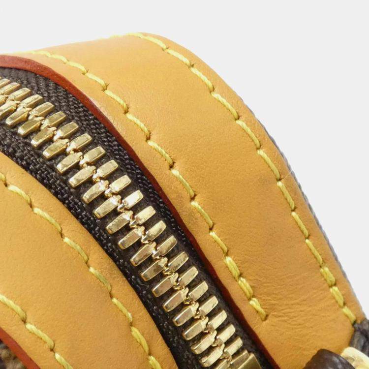 Pre Owned Louis Vuitton Marron Monogram Canvas Striped Squared Trio Messenger Bag