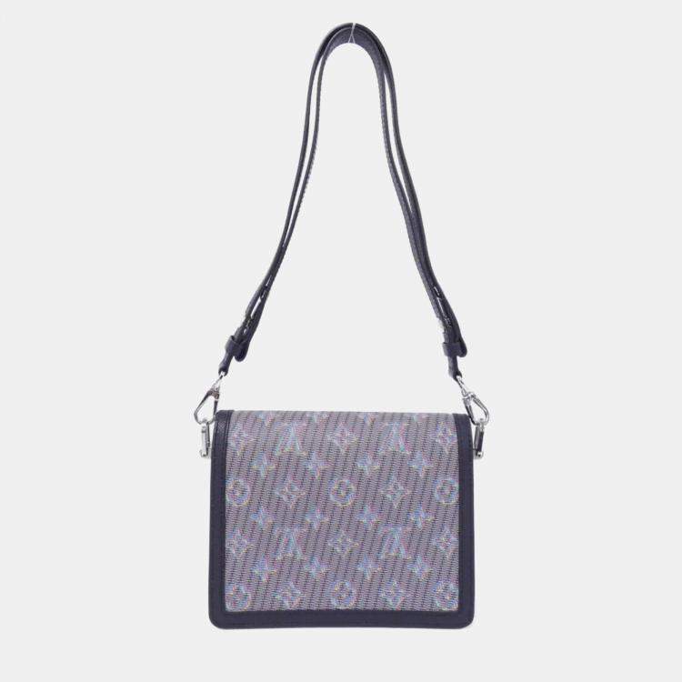Pre Owned Louis Vuitton Blue Monogram Leather Dauphine Mini Shoulder Bag