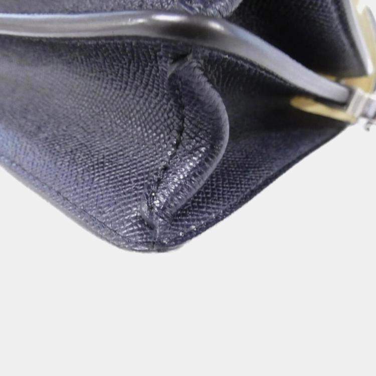 Pre Owned Louis Vuitton Blue Monogram Leather Dauphine Mini Shoulder Bag