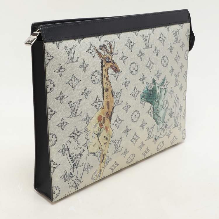 Pre Owned Louis Vuitton x Chapman Brothers White Monogram Savane Canvas Pochette