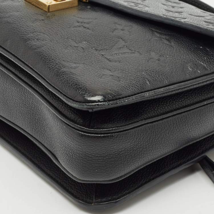 Pre Owned Louis Vuitton Black Monogram Empreinte Pochette Metis Bag