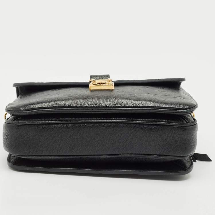 Pre Owned Louis Vuitton Black Monogram Empreinte Pochette Metis Bag