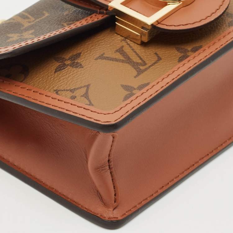 Pre Owned Louis Vuitton Monogram Reverse Canvas Dauphine Wallet on Chain