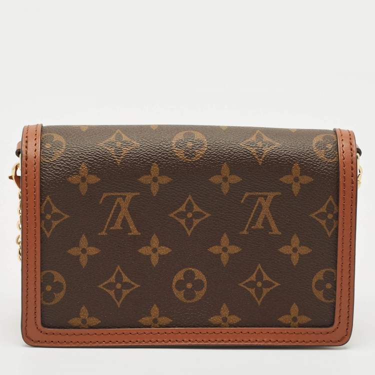 Pre Owned Louis Vuitton Monogram Reverse Canvas Dauphine Wallet on Chain