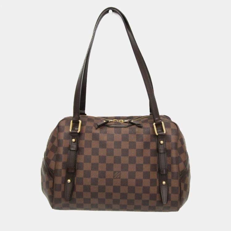Pre Owned  Louis Vuitton Brown Damier Ebene Rivington PM Shoulder Bag 