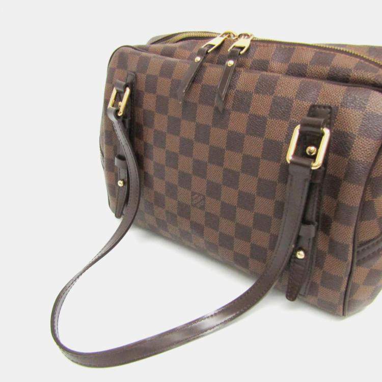Pre Owned  Louis Vuitton Brown Damier Ebene Rivington PM Shoulder Bag 