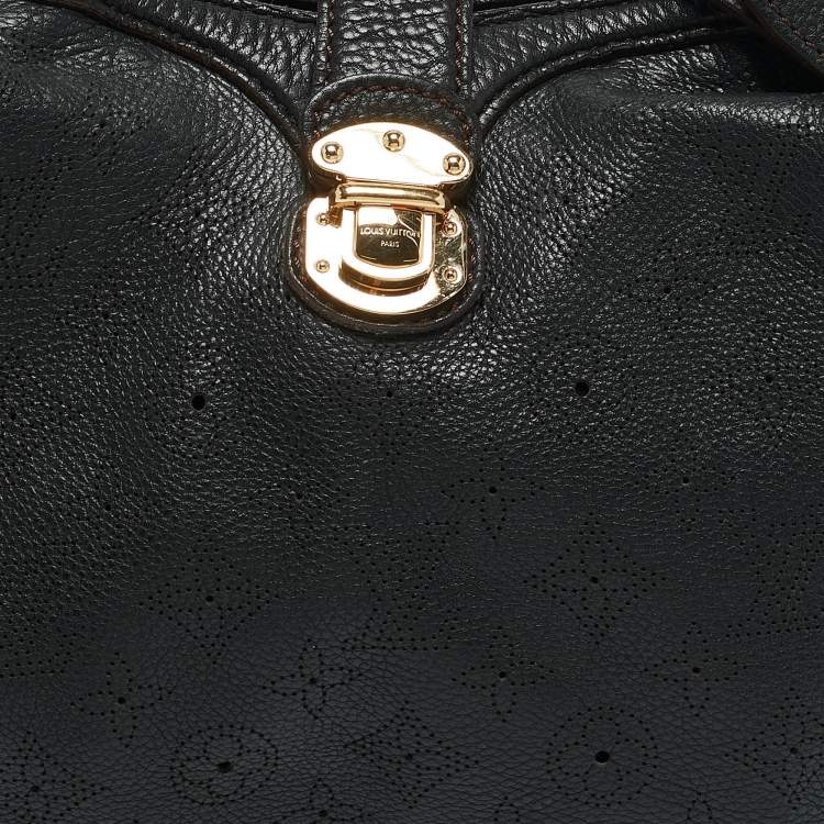Pre Owned Louis Vuitton Black Monogram Mahina Leather XS Bag
