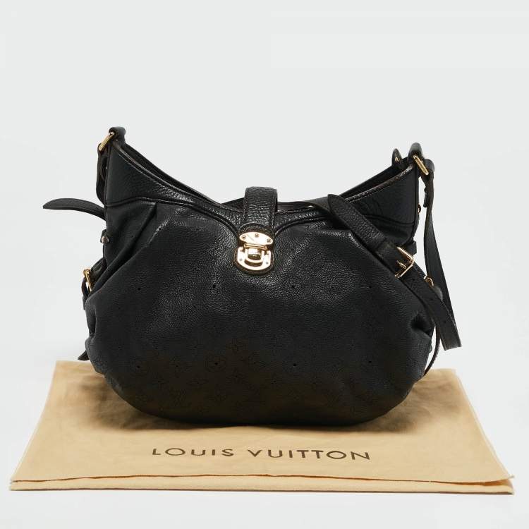Pre Owned Louis Vuitton Black Monogram Mahina Leather XS Bag
