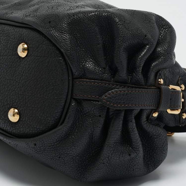 Pre Owned Louis Vuitton Black Monogram Mahina Leather XS Bag