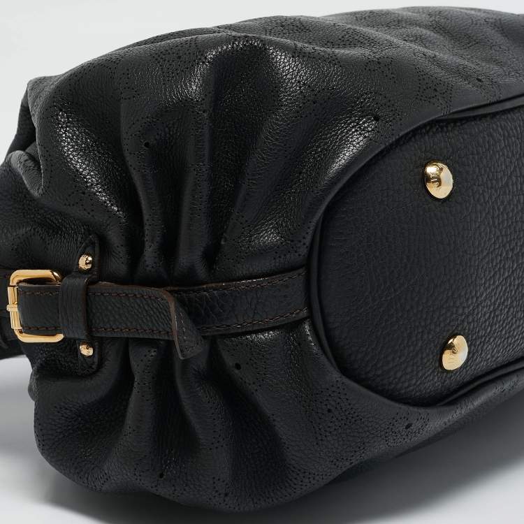 Pre Owned Louis Vuitton Black Monogram Mahina Leather XS Bag