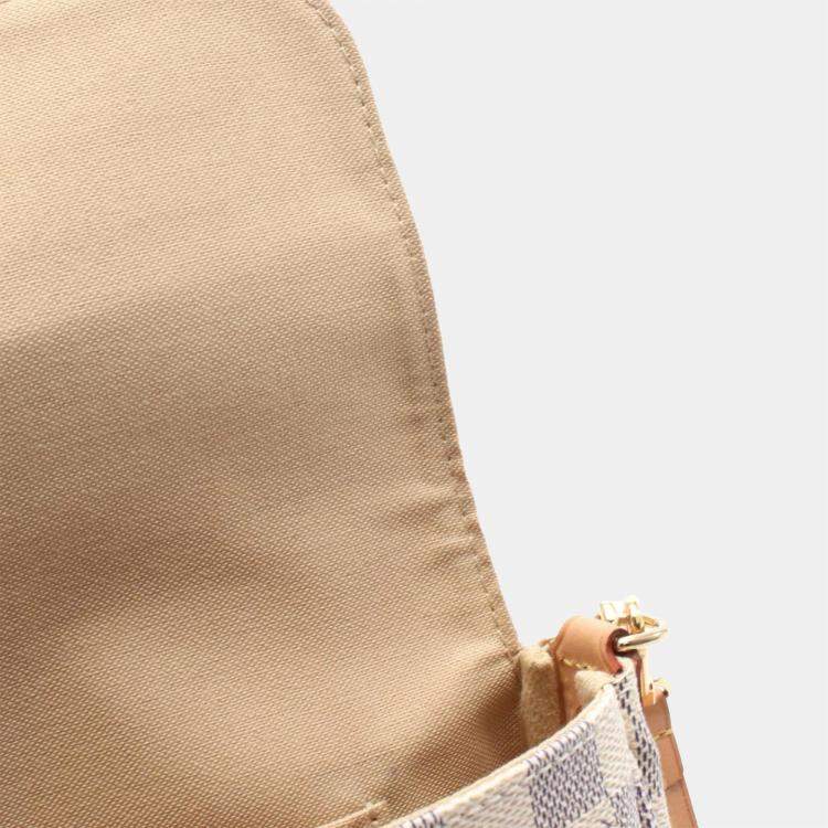 Pre Owned Louis Vuitton White Damier Azur Canvas Favorite PM Crossbody Bag