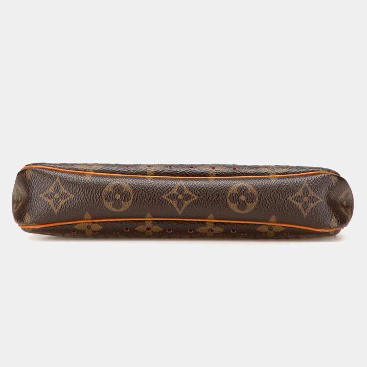 Pre Owned Louis Vuitton Brown Monogram Perforated Pochette Accessoires