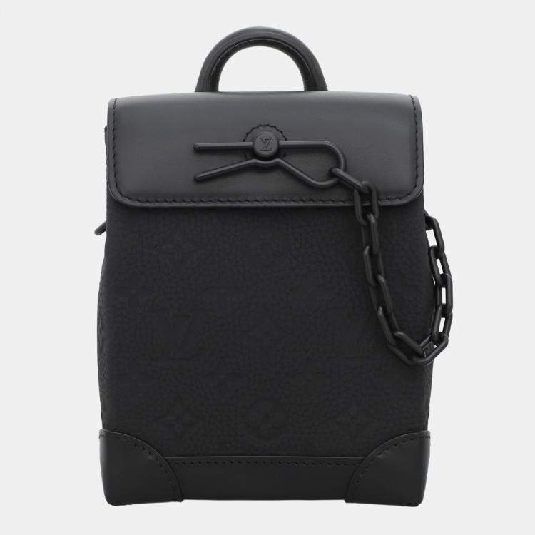Pre Owned Louis Vuitton Black Taurillon Leather Monogram Nano Steamer Bag