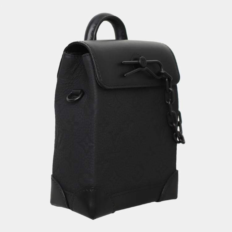 Pre Owned Louis Vuitton Black Taurillon Leather Monogram Nano Steamer Bag