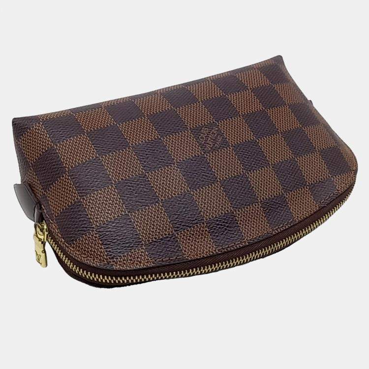 Pre Owned Louis Vuitton Brown Canvas Damier Cosmetic Pouch