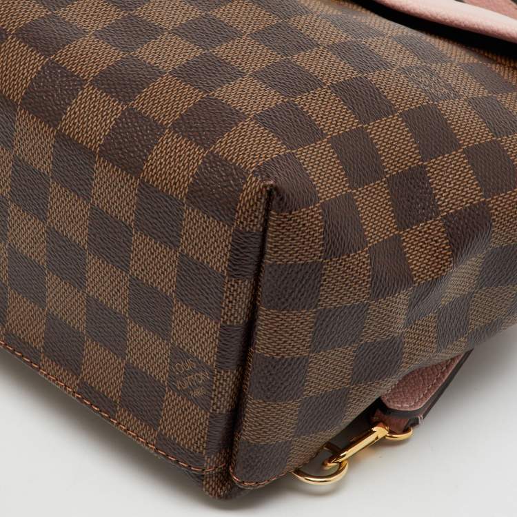 Pre Owned Louis Vuitton Magnolia Pink Damier Ebene Canvas Clapton Backpack