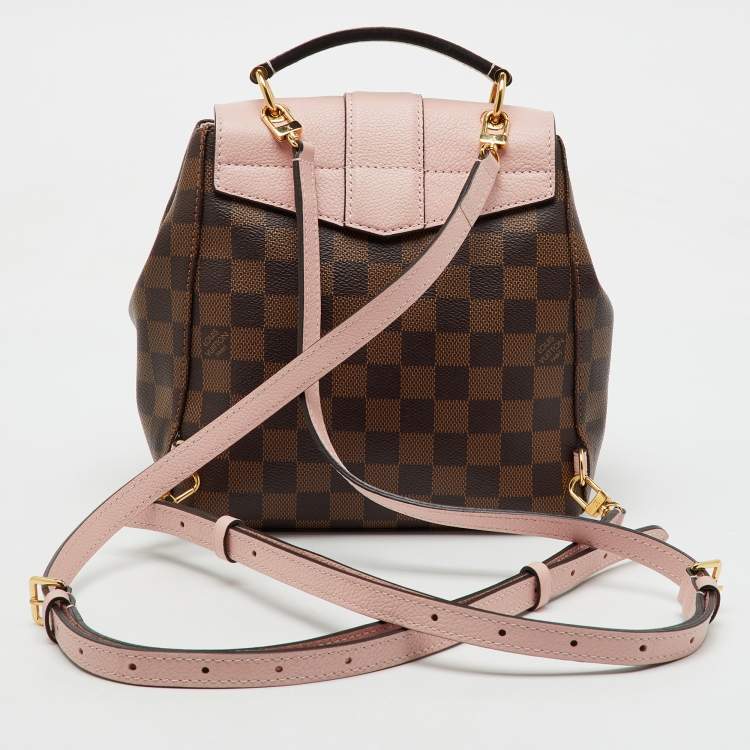 Pre Owned Louis Vuitton Magnolia Pink Damier Ebene Canvas Clapton Backpack