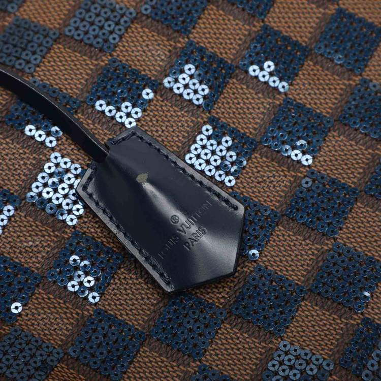 Pre Owned Louis Vuitton Damier Ebene and Sequins Paillettes Limited Edition Speedy 30 Bag